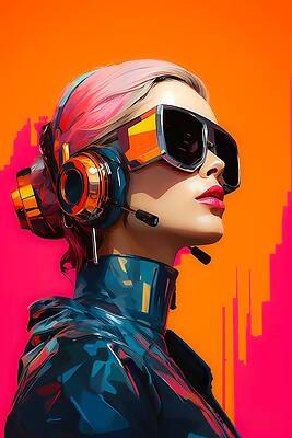Vibrant Digital Art - Fashion In A Vibrant Futuristic Style No 2 by Andre Petrov