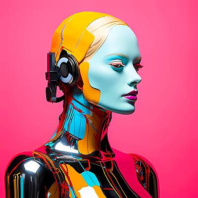 Vibrant Digital Art - Fashion In A Vibrant Futuristic Style No 4 by Andre Petrov