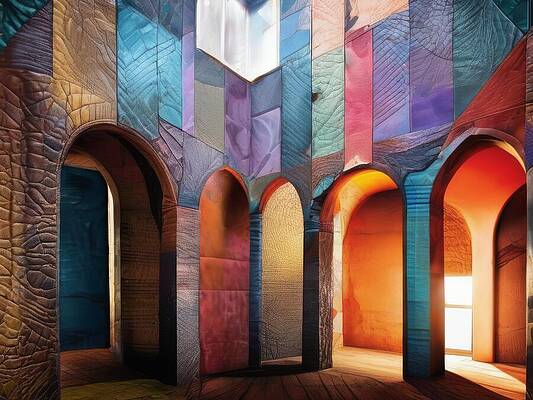 Architecture Wall Art featuring the digital art Faux-Leather House by Eris And AI