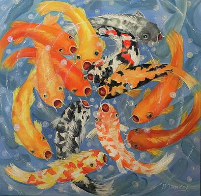 Wall Art featuring the painting Feeding Time by Barbara Landry