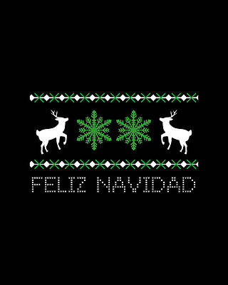 Xmas Wall Art featuring the digital art Feliz Navidad by Flippin Sweet Gear