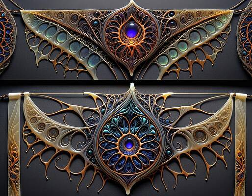 Intricate Wall Art featuring the digital art Fence Decorations For The Butterfly Museum by Eris And AI