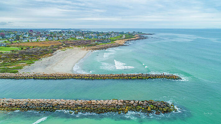 Seascape Photograph - Fenway Beach, Weekapaug #1 by Veterans Aerial Media LLC