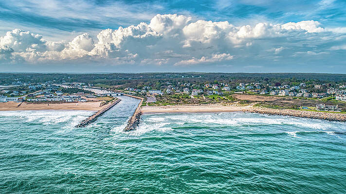 Seascape Photograph - Fenway Beach, Weekapaug,RI by Veterans Aerial Media LLC