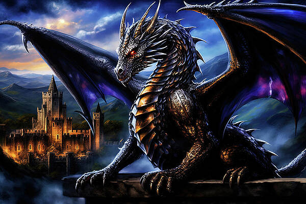 Mysterious Painting - Fernyiges, The Lord Of Black Dragons - 06 by AM FineArtPrints