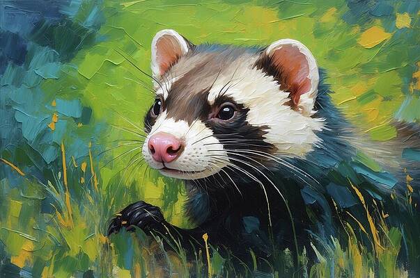 Wildlife Digital Art - Ferret In The Field Of Dreams by Don Northup