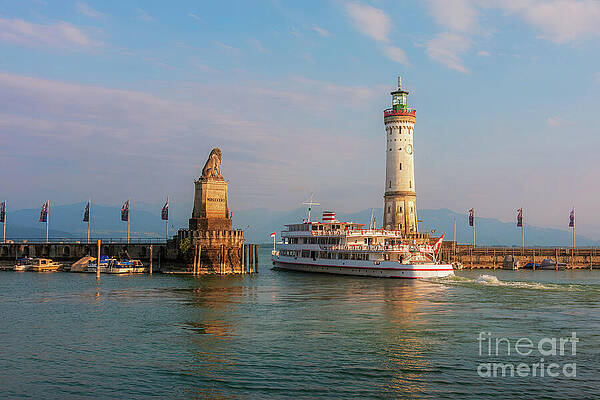 Wall Art featuring the photograph Ferryboat On Lake Constance In Lindau, Germany by Tatiana Travelways
