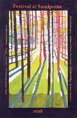 Music Wall Art featuring the painting Festival At Sandpoint 2018 by Grant Nixon