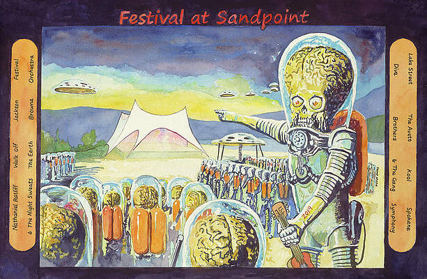 Music Wall Art featuring the painting Festival At Sandpoint 2019 by Grant Nixon