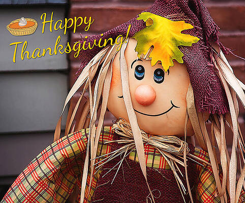 Festive Scarecrow for Thanksgiving Wall Art