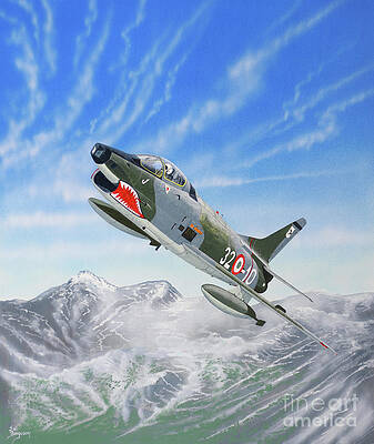 Airplane Painting - Fiat G.91Y by Steve Ferguson