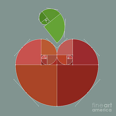 Fabric Wall Art featuring the digital art Fibonacci Apple Curves by BFA Prints