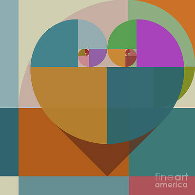 Fabric Wall Art featuring the digital art Fibonacci Love by BFA Prints