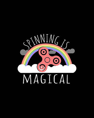 Happy Wall Art featuring the digital art Fidget Spinning Is Magical by Flippin Sweet Gear