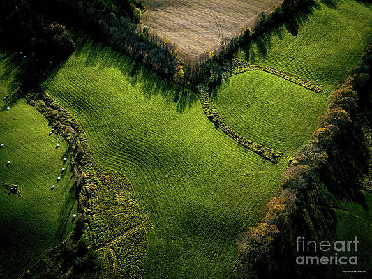 Vermont Photograph - Aerial View Of A Field In Addison Vermont #1 by Eric Killorin