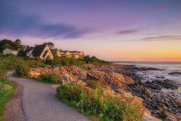 Maine Wall Art featuring the photograph First Light On Marginal Way by Penny Polakoff