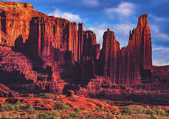 Beautiful Photograph - Fisher Towers And Blue Sky, Utah by Abbie Warnock