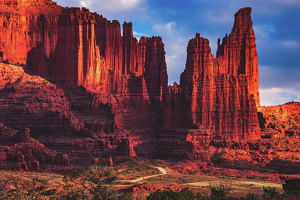 Sunset Photograph - Fisher Towers Road, Utah by Abbie Warnock