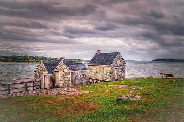 Wall Art featuring the photograph Fisherman's Point Fishing Shacks by Penny Polakoff