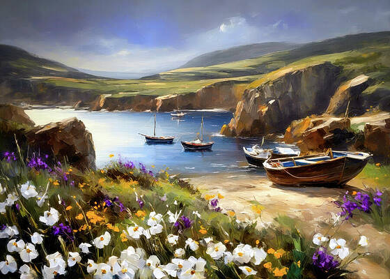 Fishing Boats 1 - Fervenza do Ezaro by Ursula Abresch