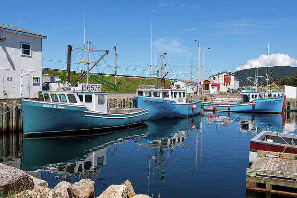 Wall Art featuring the photograph Fishing Boats In Pleasant Bay, Nova Scotia by Tatiana Travelways