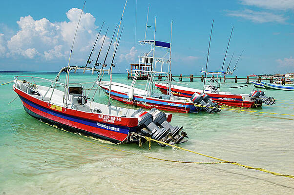 Mexico Photograph - Fishing Boats Playa Del Carmen by William Scott Koenig