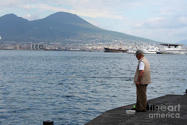 Boat Photograph - Fishing In The Shadow Of The Volcano by La Dolce Vita