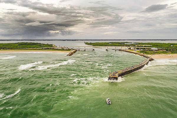 Seascape Photograph - Fishing Through The Storm by Veterans Aerial Media LLC