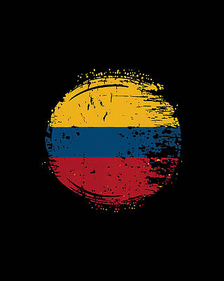 Design Digital Art - Flag Of Colombia Distressed by Flippin Sweet Gear