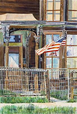 Painting - Flag Outside by Grant Nixon