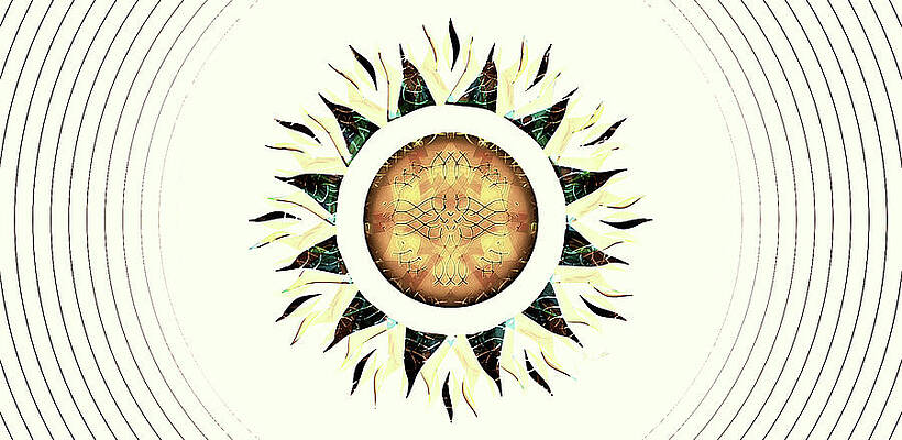 Nature Digital Art - Flaming Metal Sun by David Manlove