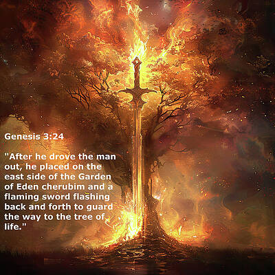 Digital Art - Flaming Sword 1 by Gian Smith