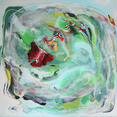 Textured Wall Art featuring the painting Floating by Madeleine Arnett