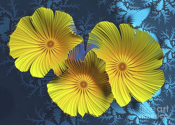Yellow Digital Art - Floral Abstract 21 by William Gunn