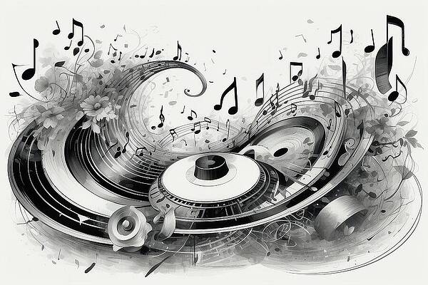 Wall Art featuring the digital art Floral Crescendo AM1070 by Don Northup