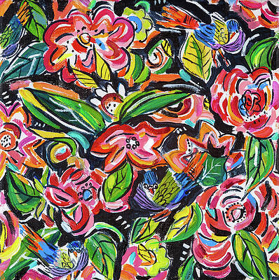 Wall Art featuring the painting Floral Fantasy by Seeables Visual Arts