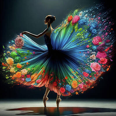 Digital Art - Floral Pirouette by Deb Beausoleil