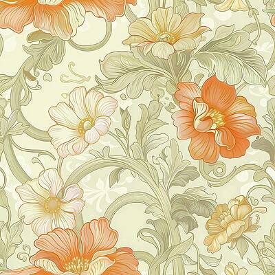 Nature Wall Art featuring the digital art Floral_patterns_with_vintage_feel_No 1 by Andre Petrov