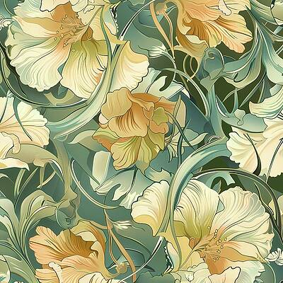 Vintage Digital Art - Floral_patterns_with_vintage_feel_No 2 by Andre Petrov