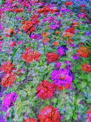 Wall Art featuring the digital art Flower Bed - Lichen On A Tree Texture by Bruce Block