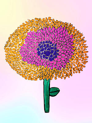 Colorful Chrysanthemum Close-up Wall Art
