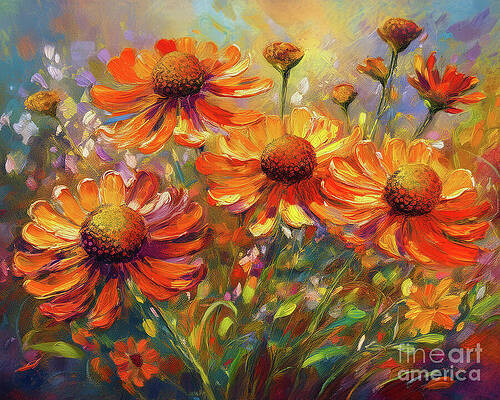 Beautiful Wall Art featuring the ai art Flower Dance by Macro Abundance