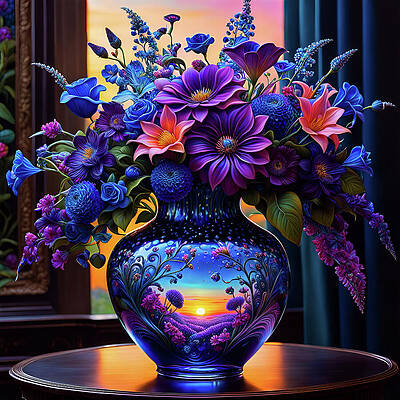 Digital Art - Flower Vase Still Life by Deb Beausoleil