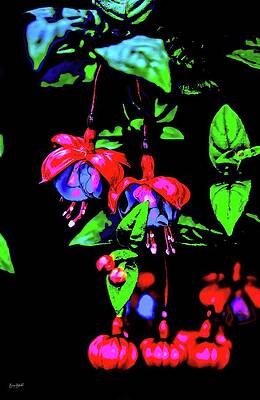 Wall Art featuring the digital art Flowering Fuchsia Plant by Bruce Block