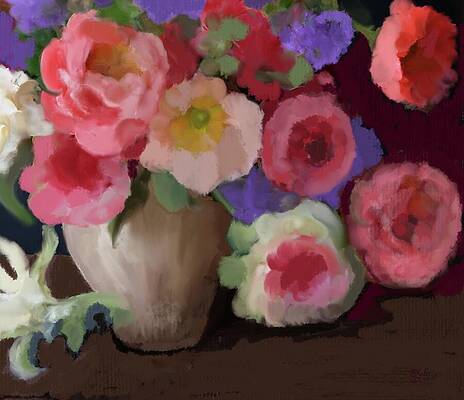 Flower Wall Art featuring the painting Full Bloom by Sonja Kraft