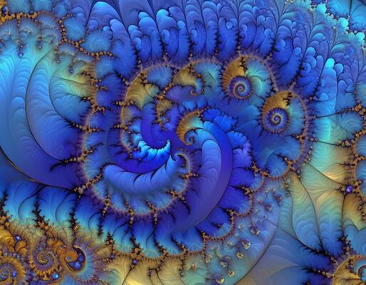 Abstract Wall Art featuring the digital art Fluid Fractal by Eris And AI