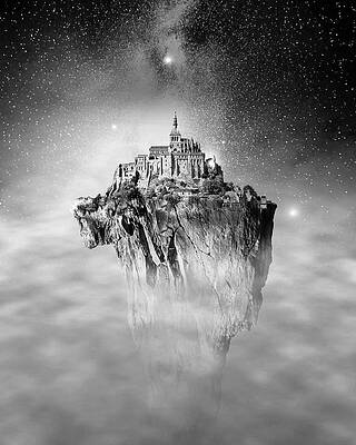 Floating Castle Amidst Stars Photograph