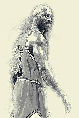 Expression Wall Art featuring the digital art Focus Of Michael Jordan by Gradify Creations