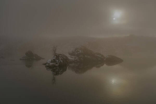 Reflection Wall Art featuring the photograph Foggy Island II by Matt Halvorson