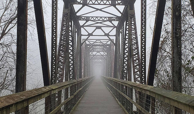 Newberry Wall Art featuring the photograph Foggy Morning At Peak Trestle by Brian Hare